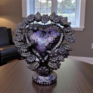 Tree Of Life Michoacán Mexican Decoration, Árbol De La Vida Mexican Heart, Decorative Heart, Heart statue Home Decor Handcrafted