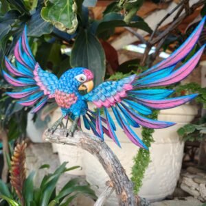 Parakeet Bird Statue Mexican Art Alebrije Sculpture, Wooden Parrot  Decoration Figure, Made Of Wood And Carved By Hand ASK FOR CUSTOMIZE