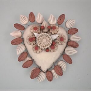 Mexican decoration, Mexican heart, Heart wall hanging, Decorative heart, Rustic heart decor, Heart statue