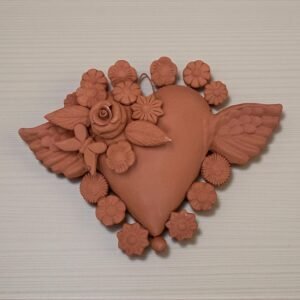 Mexican decoration, Mexican heart, Heart wall hanging, Decorative heart, Rustic heart decor, Heart statue